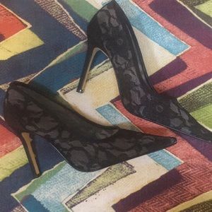 NWOT vintage Black lace stiletto heels